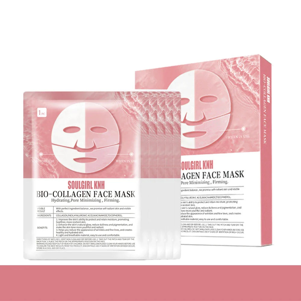 5PCS Absorbierbare Bio-Kollagen-Gesichtsmaske