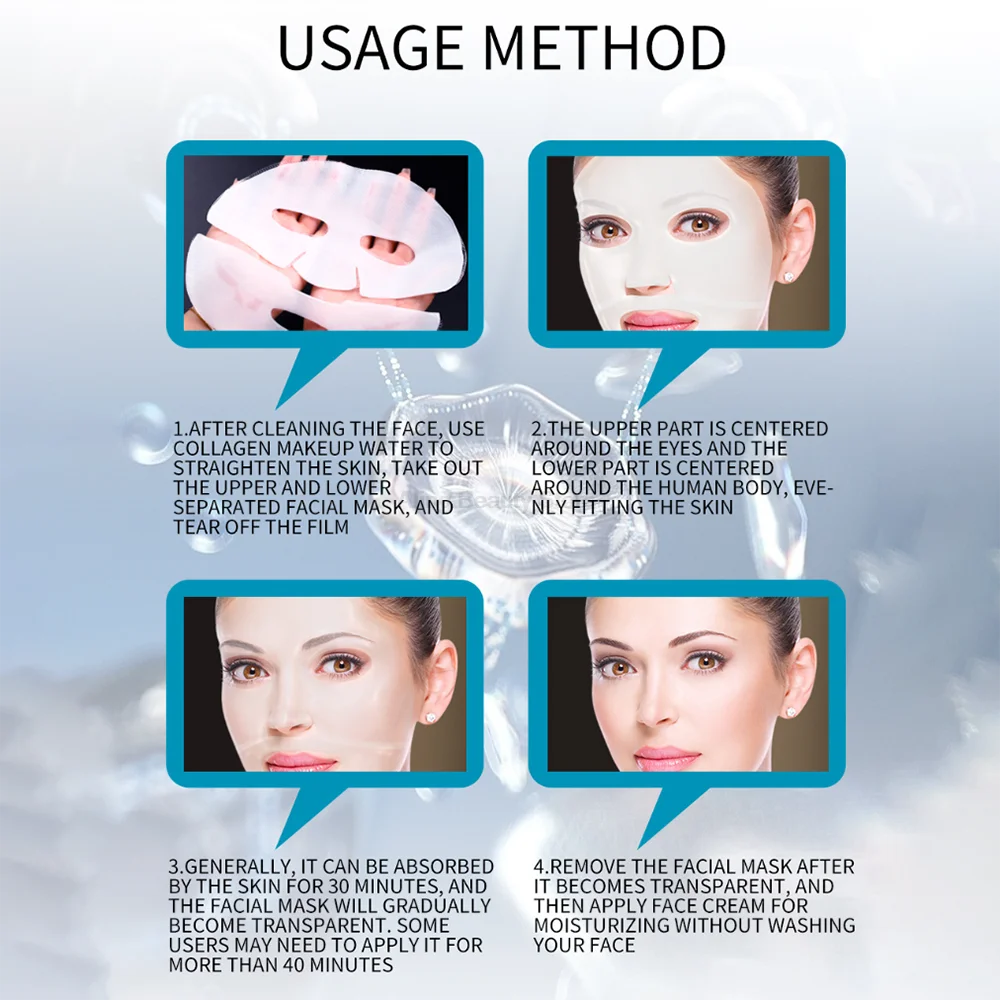 5PCS Absorbierbare Bio-Kollagen-Gesichtsmaske