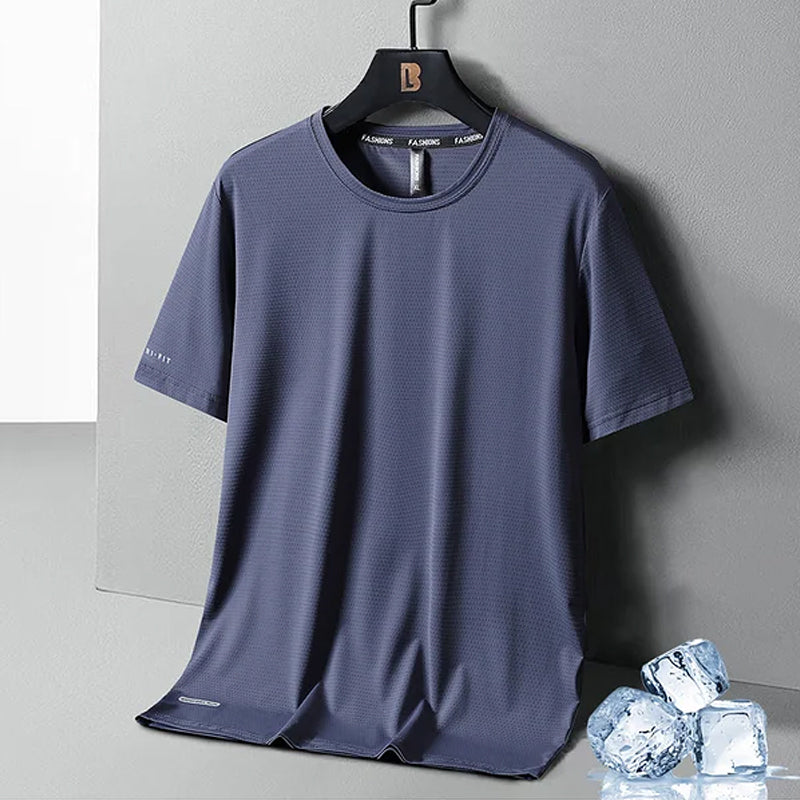 Herren schnelltrocknendes Eis Seiden T-Shirt