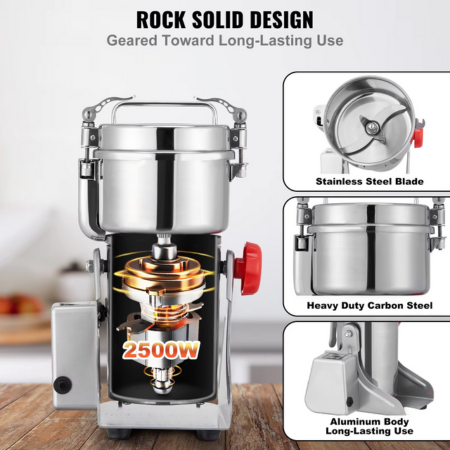 Sandsberg | Vielseitige commercial-grade elektrische Getreidemühle für Gewürze, Kräuter und Cerealien