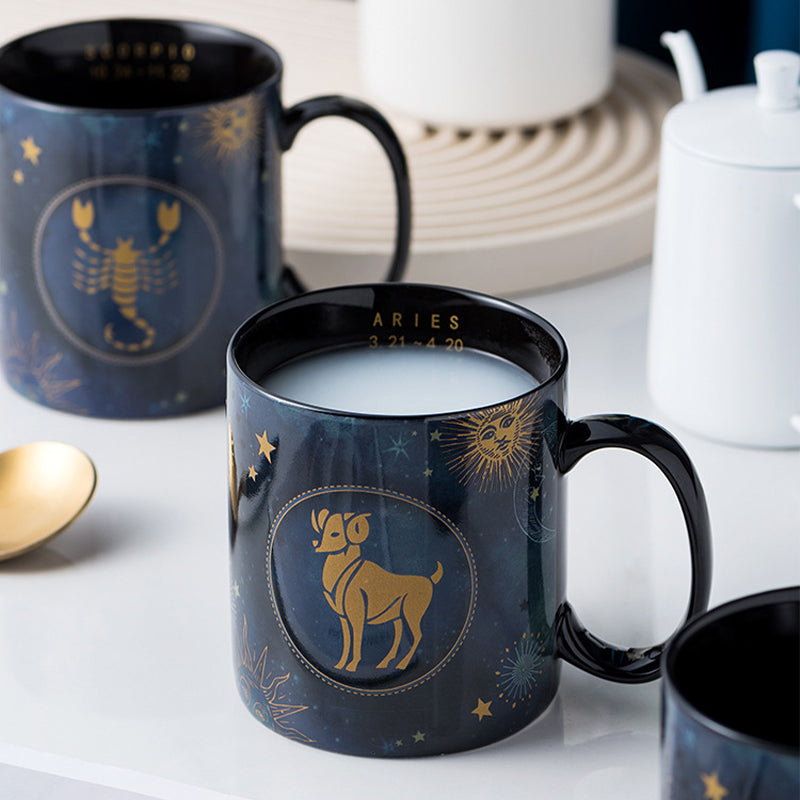 Sandsberg | 12 Sternzeichen Tasse Kobaltblau Keramische Kaffeetasse