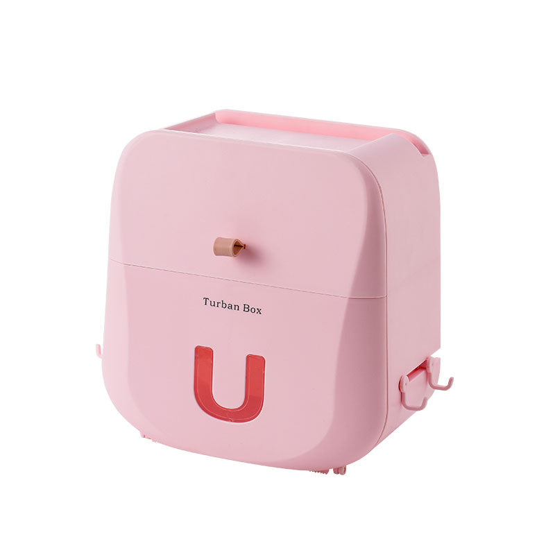 Sandsberg | Wasserdichte & lochfreie Toilettenpapier-Aufbewahrungsbox & Regal mit Doppel-Layer-Design, starker Tragfähigkeit, Ein-Klick-Öffnung und Haken