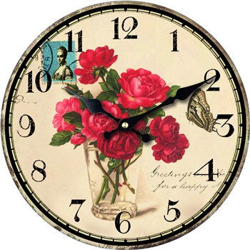 Antike Rosen Wanduhr