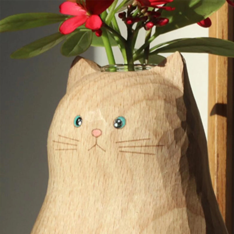 Handgefertigte Katzenvase