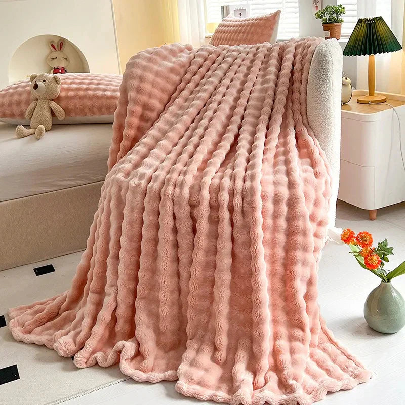 Bubbeltextur Fleece Decke - BubbleNest