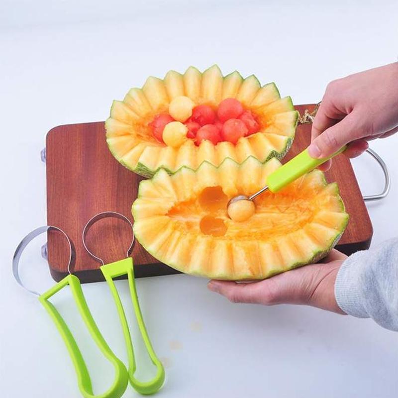4 In 1 Edelstahl Obst Melonen Kugelausstecher Set