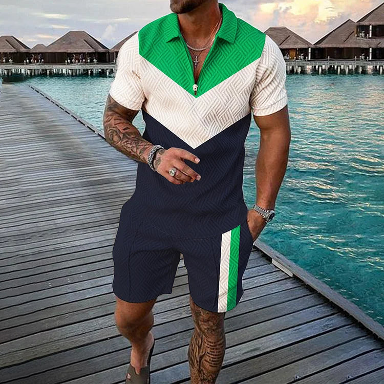 Sandsberg And Shorts | Abstract Arrow Polo-Set