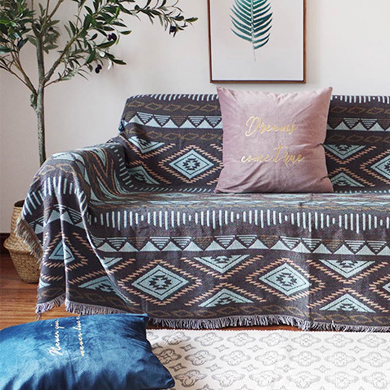 Bohemian-Strick-Loungedecke mit Quaste