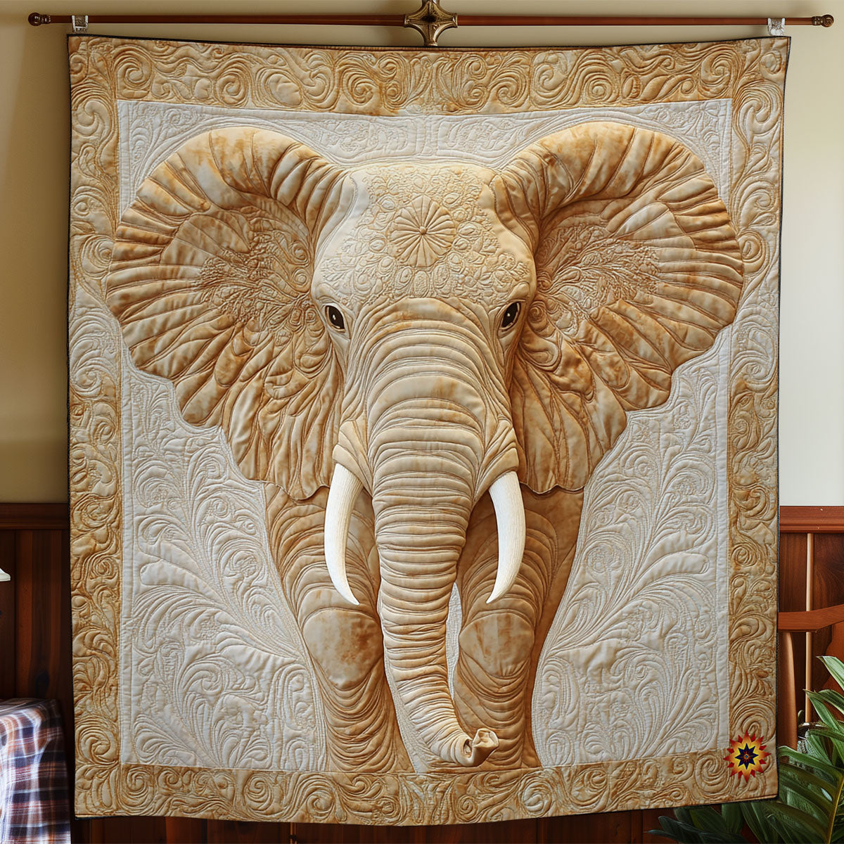 Abstract Elephant Quilt