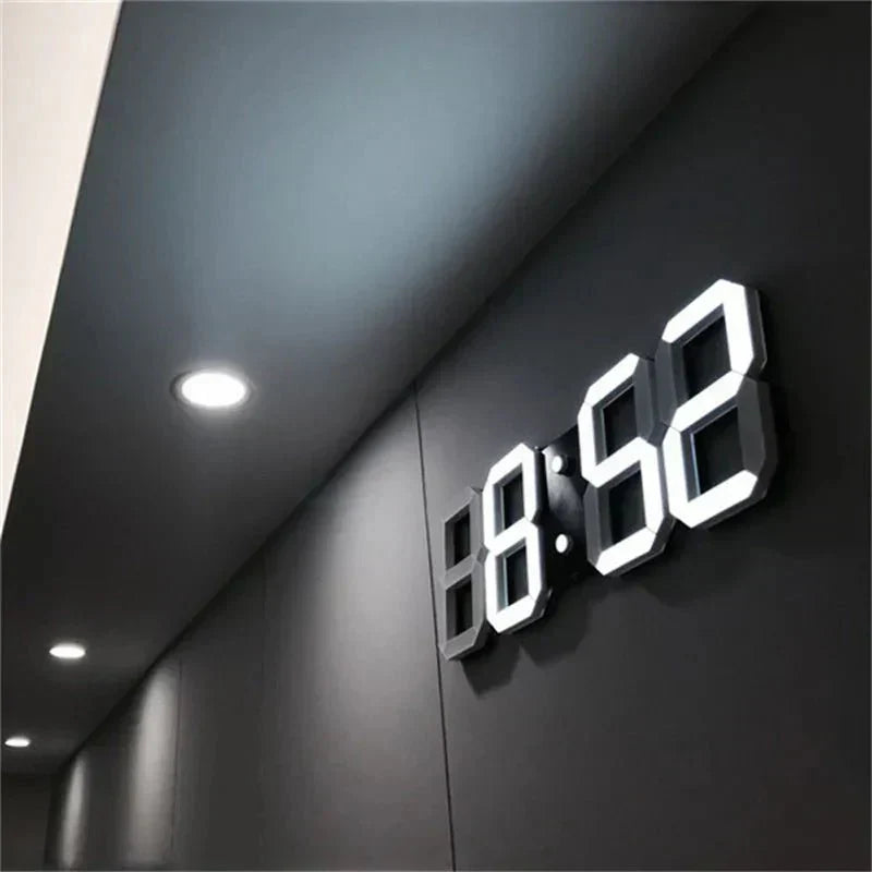 Sandsberg 3D LED Wanduhr | Moderne Digitale Uhr | Dimmbares LED Licht | Stilvolle Wanddeko