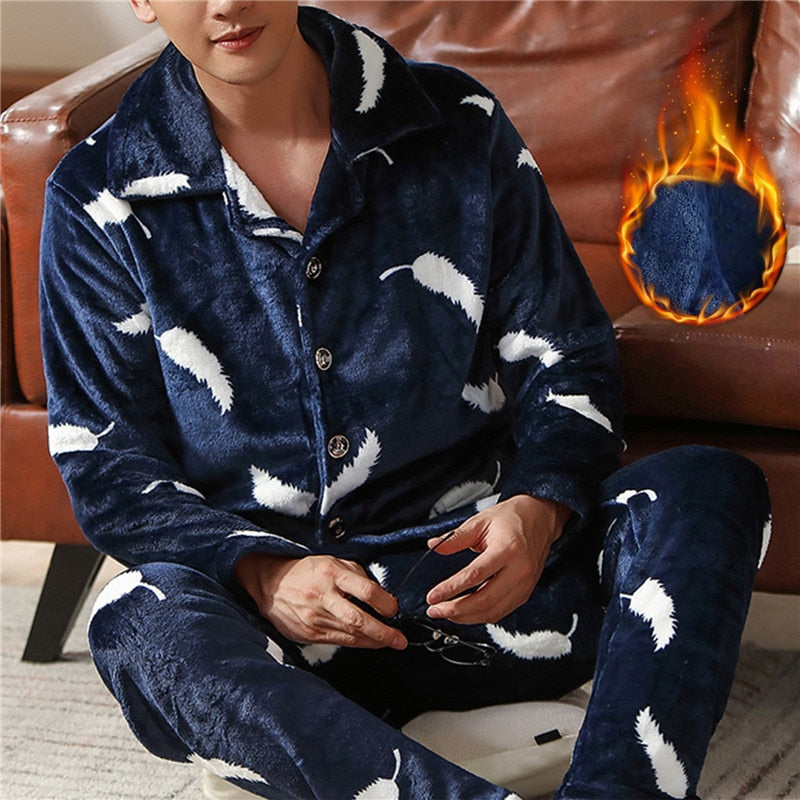 Herren Coral Fleece Schlafanzug