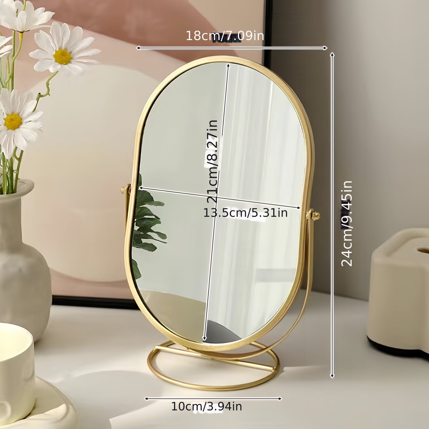 360° Look – Eleganter Make-up Spiegel für jeden Winkel