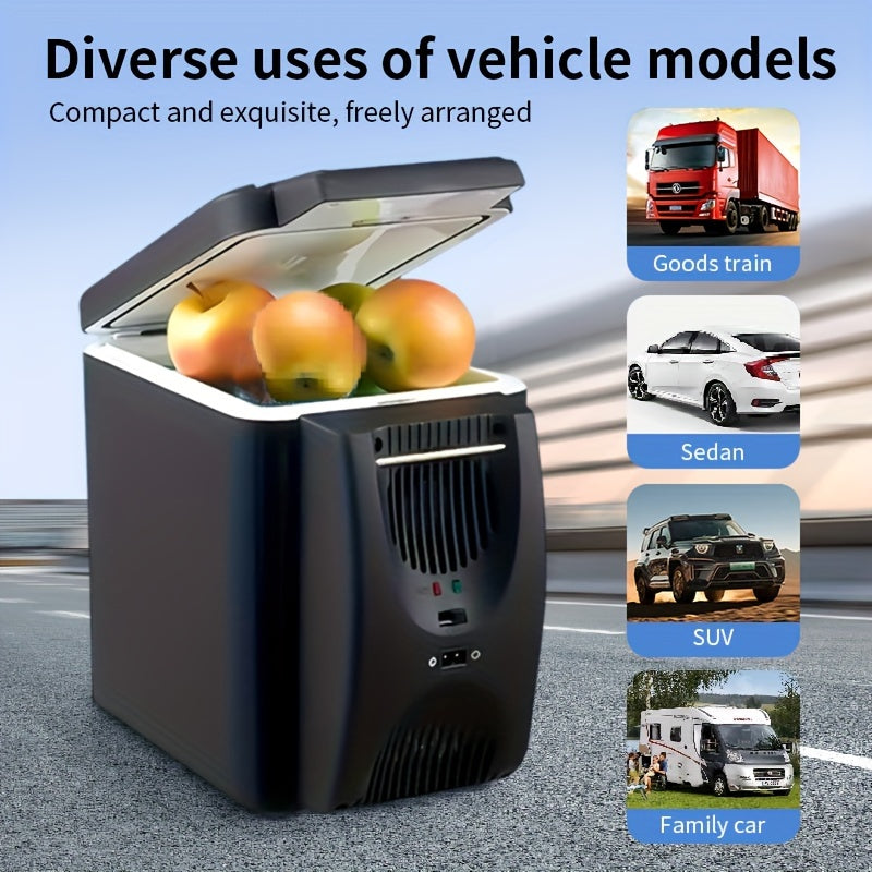 Compacte 6L draagbare minikoelkast voor auto's – DC 12V elektrische koeler voor drankjes, zeevruchten en fruit, ideaal voor reizen en buitenavonturen