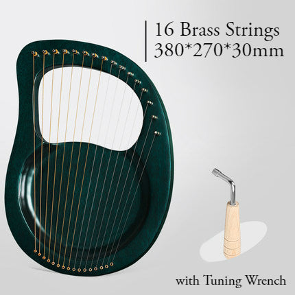 Sandsberg | 16 Messing-Saiten Mahagoni Lyra Harfe mit Stimmenschlüssel für Kinder, Teenager & Erwachsene