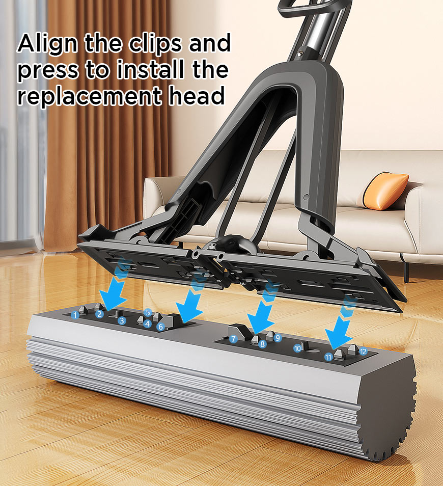 Ein-Klick-Presse-Freisprech-Waschschwamm-Mops Z169