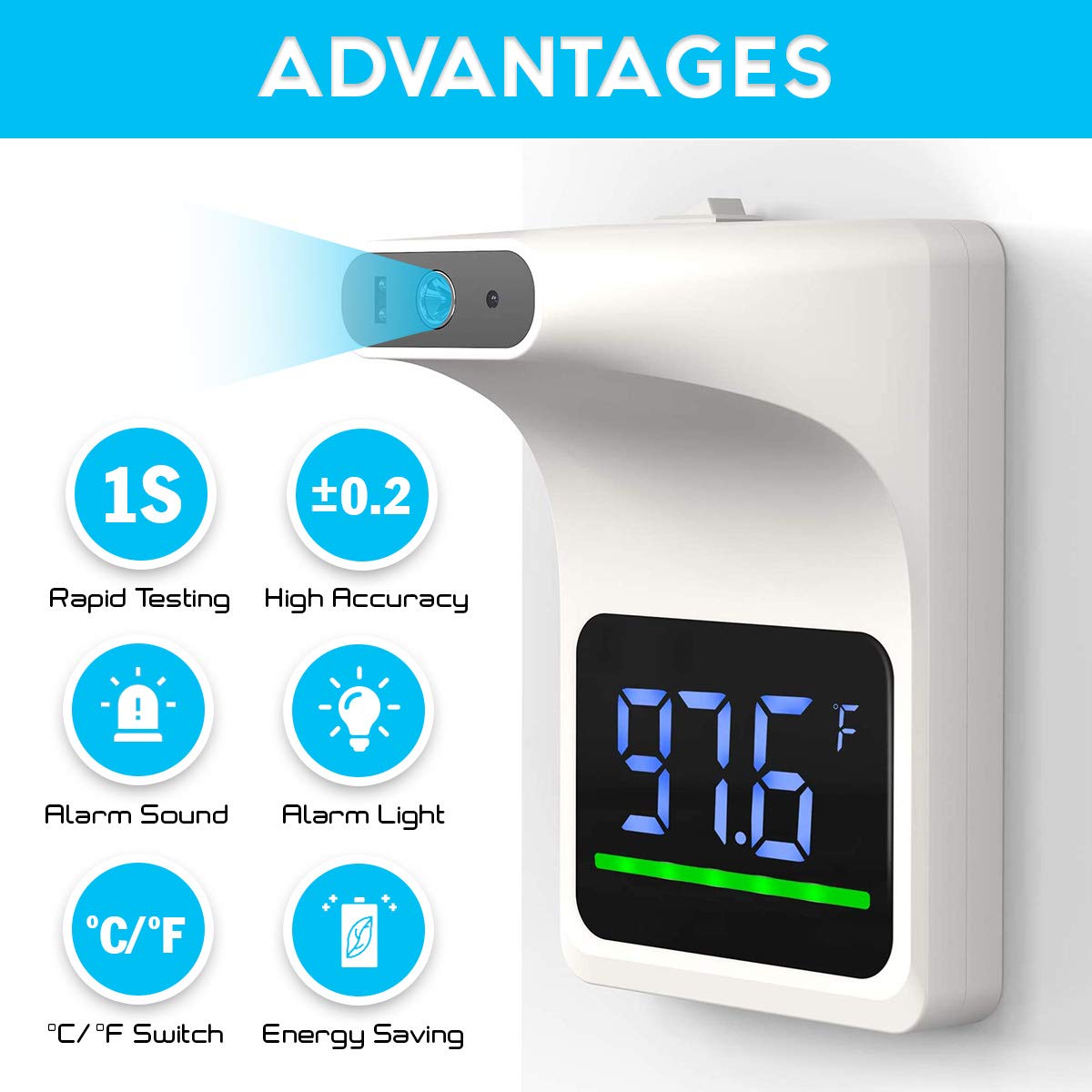 Kontaktloses Wandthermometer für die Stirn