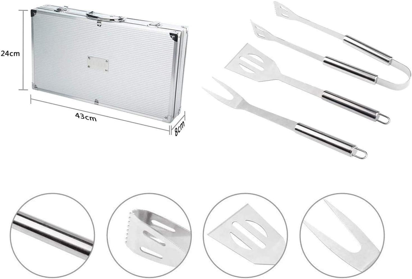 18-teiliges BBQ Griddle Werkzeugset, Flachgrill Barbecue Kochset