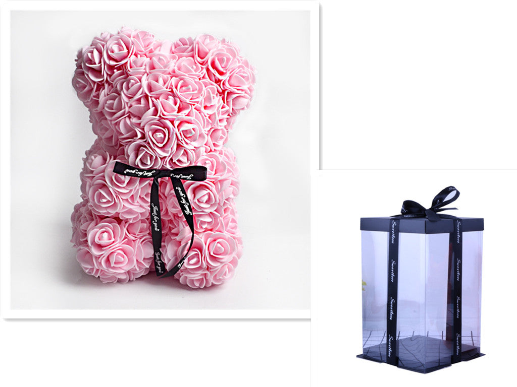 Valentinstag Geschenk Rose Bär Ewige Blume Rose Teddybär PE Schaum Bär 25cm Valentinstag