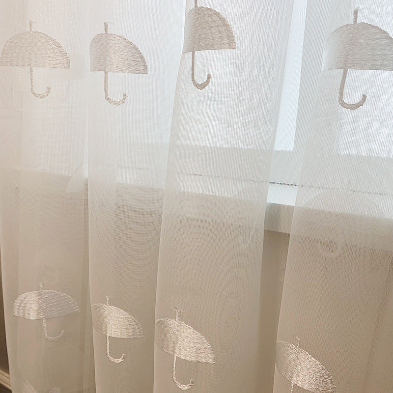 Schlichter, leichter, luxuriöser Chenille-Vorhang aus Wolkengarn für Kinderzimmer, blau-weiß gestreift