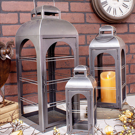 Übergroße Metallbodenlaternen, Set aus 3