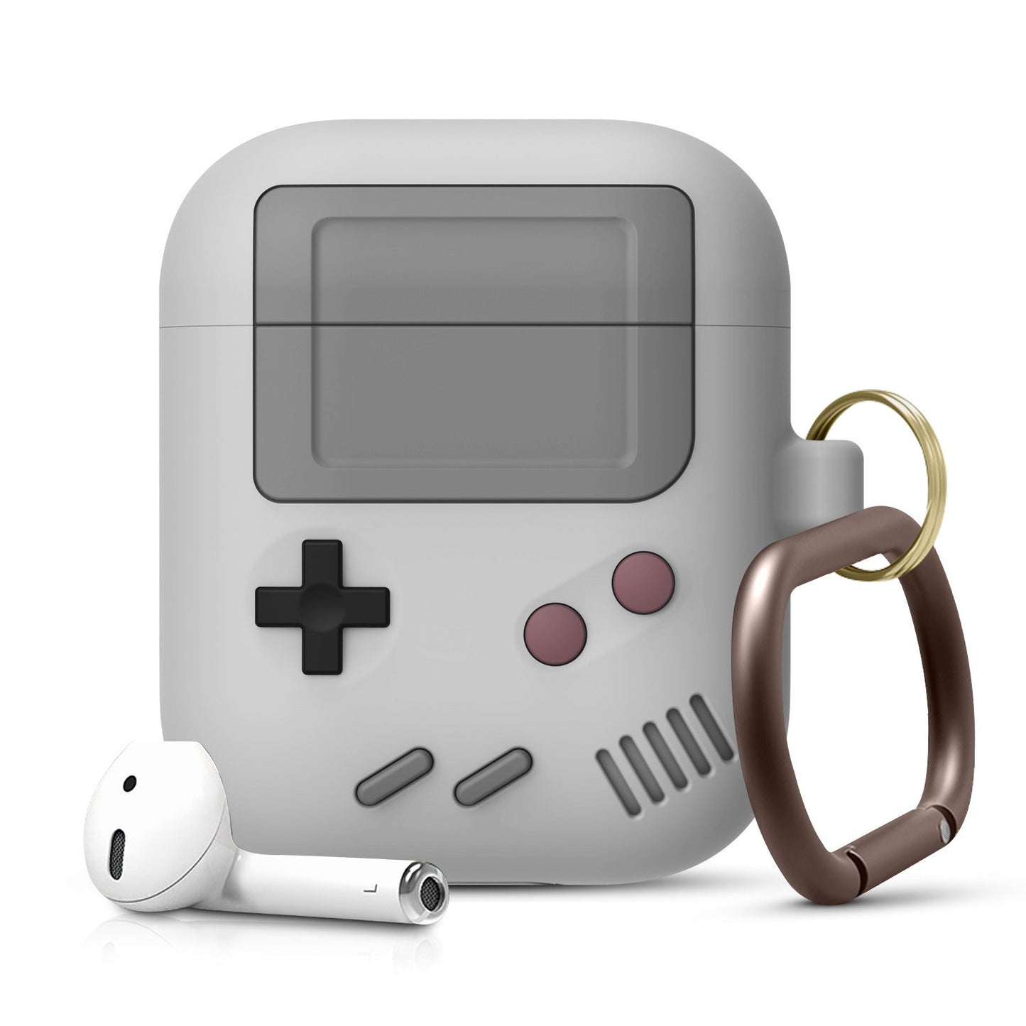 Kompatibel mit Apple, Silikon-Schutzhülle für Airpods-Hülle, kompatibel mit Airpods Pro-Hülle, Hülle im klassischen Game-Player-Design mit Schlüsselanhänger