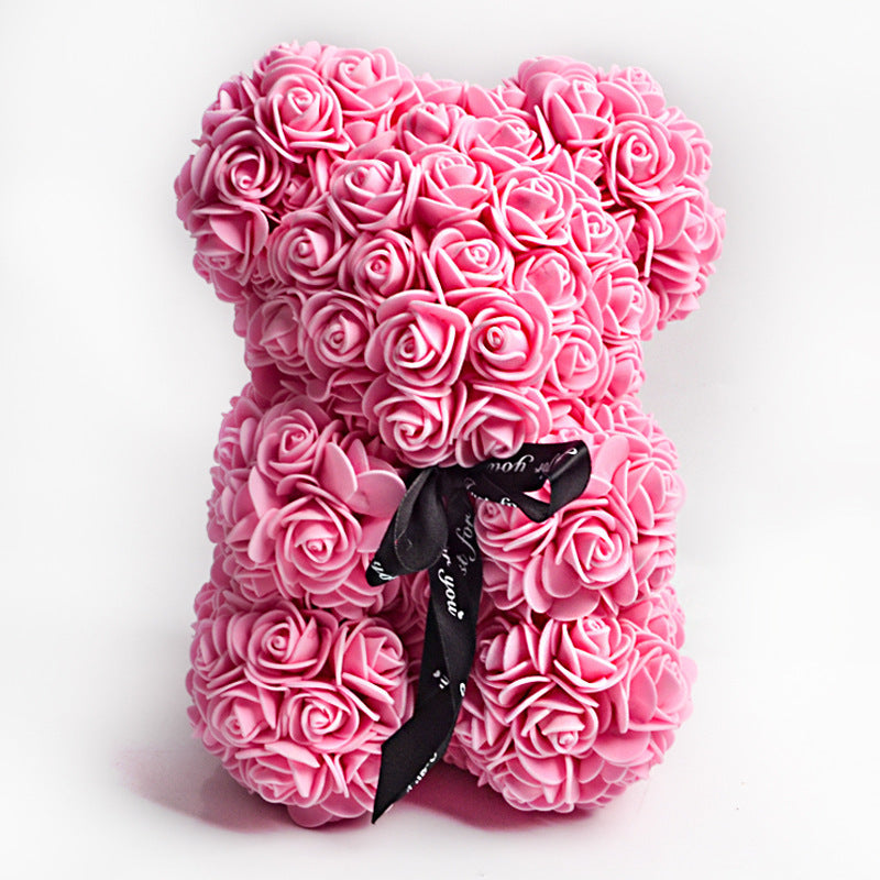 Valentinstag Geschenk Rose Bär Ewige Blume Rose Teddybär PE Schaum Bär 25cm Valentinstag