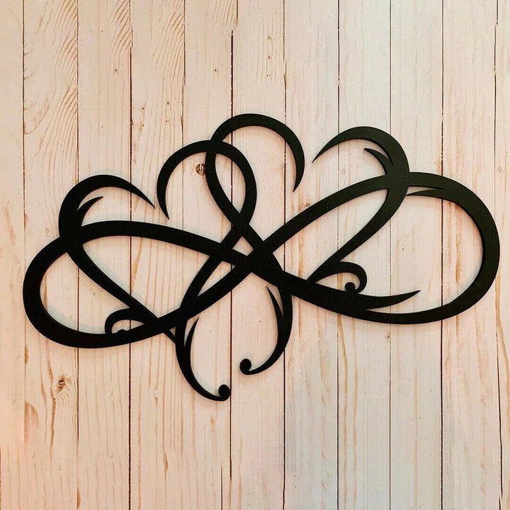 Unendliches Herz - Stahl Wanddekor Metall Wandkunst