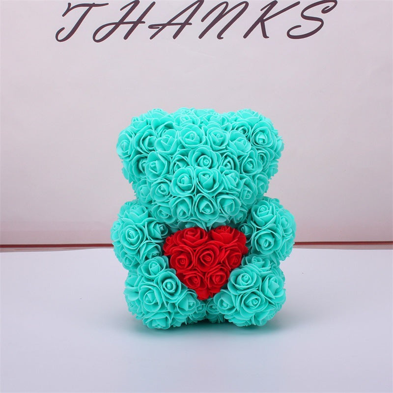 Valentinstag Geschenk Rose Bär Ewige Blume Rose Teddybär PE Schaum Bär 25cm Valentinstag