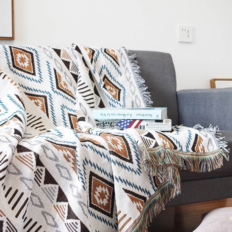 Bohemian-Strick-Loungedecke mit Quaste