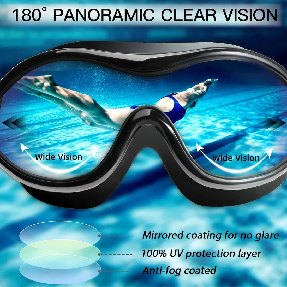 Breitblick Anti-Beschlag Schwimmbrille