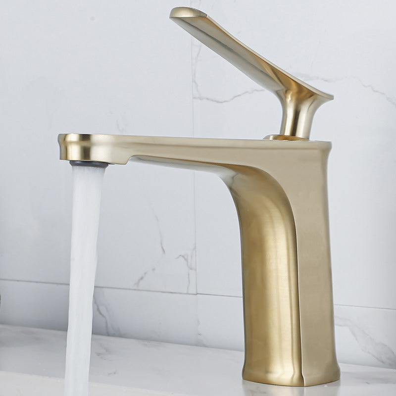 Sandsberg | 1 Griff Vollkupfer Badezimmer Waschbecken Wasserhahn Nordic Modern Vanity Wasserhahn mit Abfluss