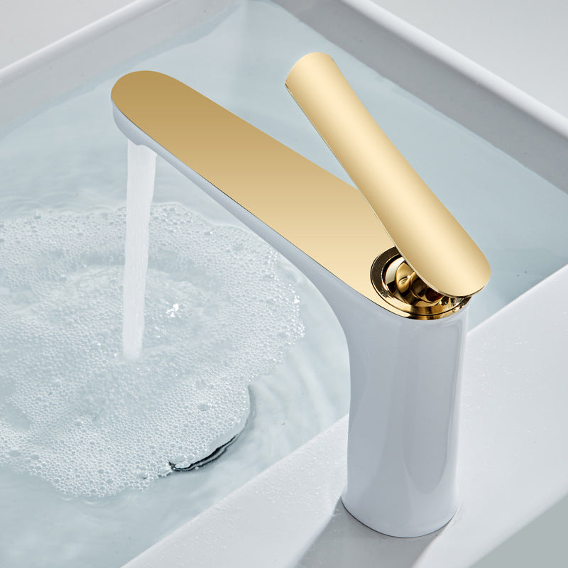 Sandsberg | 1 Griff Vollkupfer Badezimmer Waschbecken Wasserhahn Nordic Modern Vanity Wasserhahn mit Abfluss