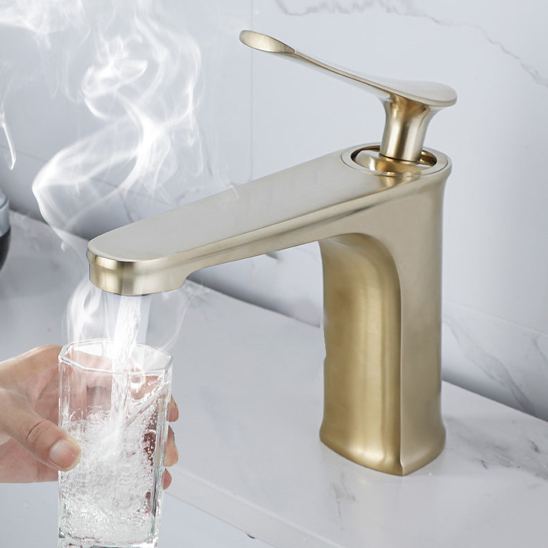 Sandsberg | 1 Griff Vollkupfer Badezimmer Waschbecken Wasserhahn Nordic Modern Vanity Wasserhahn mit Abfluss