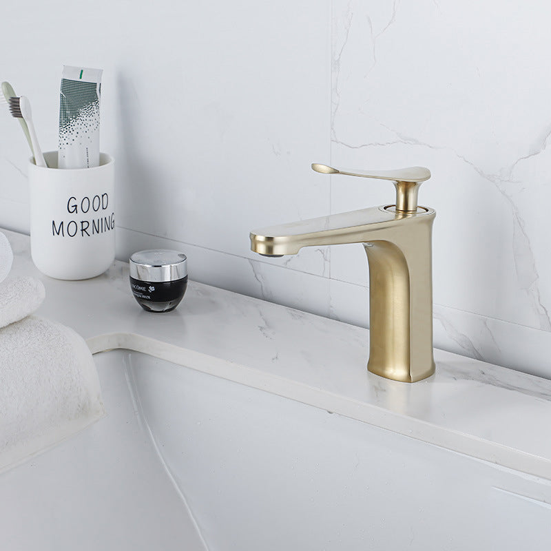 Sandsberg | 1 Griff Vollkupfer Badezimmer Waschbecken Wasserhahn Nordic Modern Vanity Wasserhahn mit Abfluss