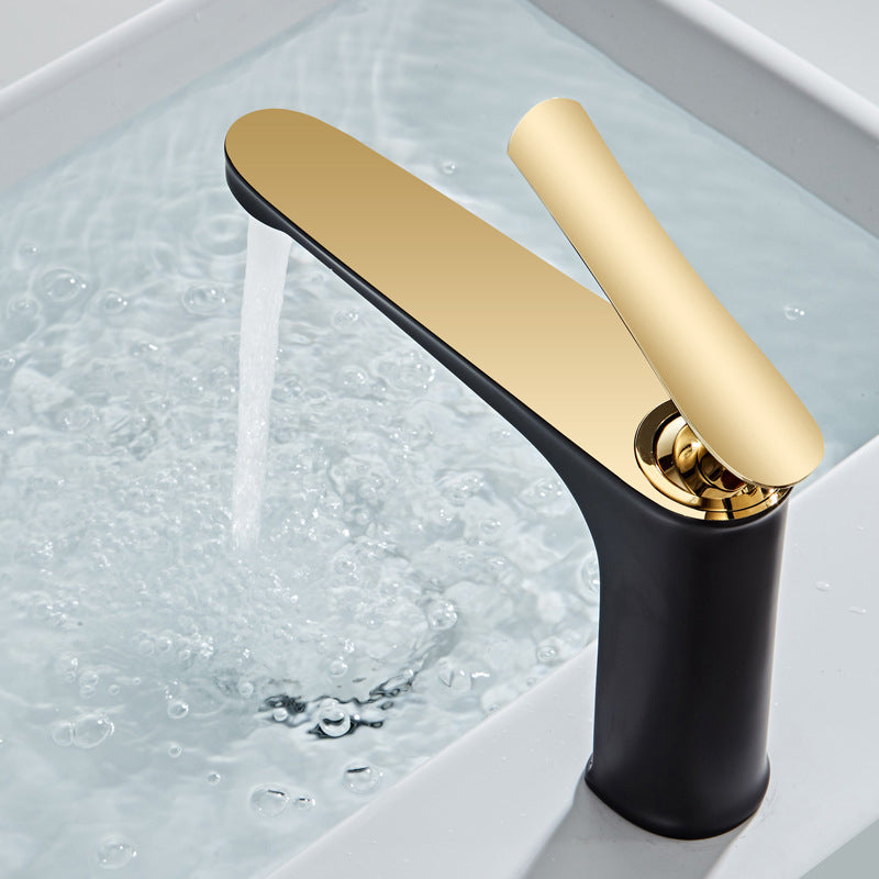 Sandsberg | 1 Griff Vollkupfer Badezimmer Waschbecken Wasserhahn Nordic Modern Vanity Wasserhahn mit Abfluss