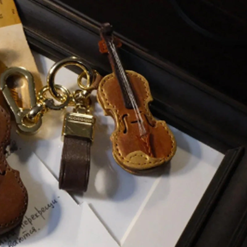 Hergestellter Leder Violin- & Cello-Schlüsselanhänger