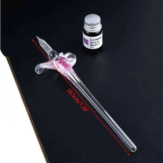 Glas Kalligraphie Stift Set mit Tinte und Stifthalter