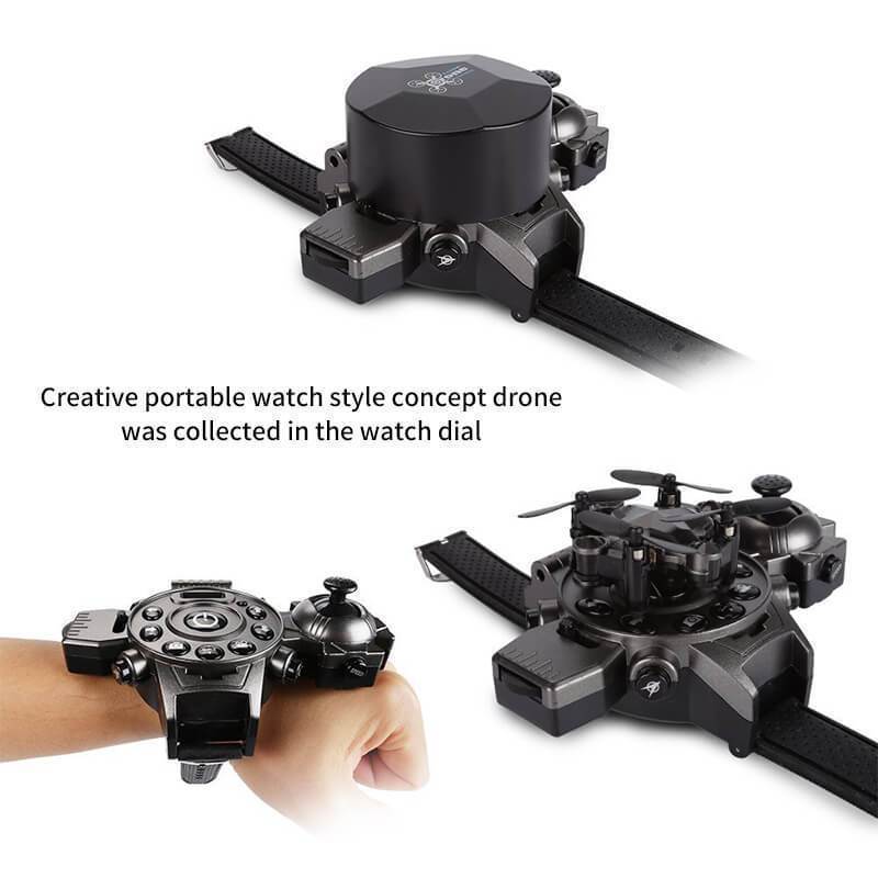 Mini Drone Flugzeug Faltbar Aerial WiFi Uhr Fernbedienung