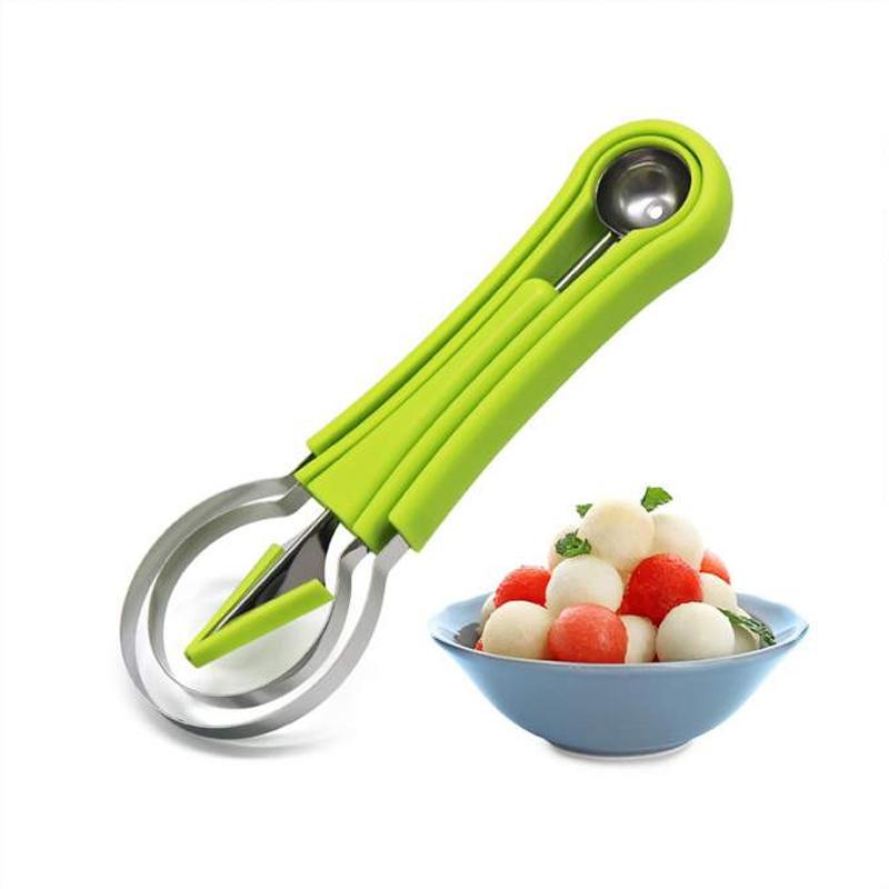 4 In 1 Edelstahl Obst Melonen Kugelausstecher Set
