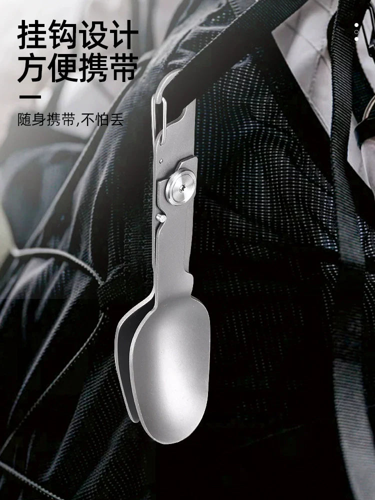 Sandsberg | Titan Camping Besteckset - Faltbarer Löffel, Gabel, Essstäbchen & Schüssel für Reisen