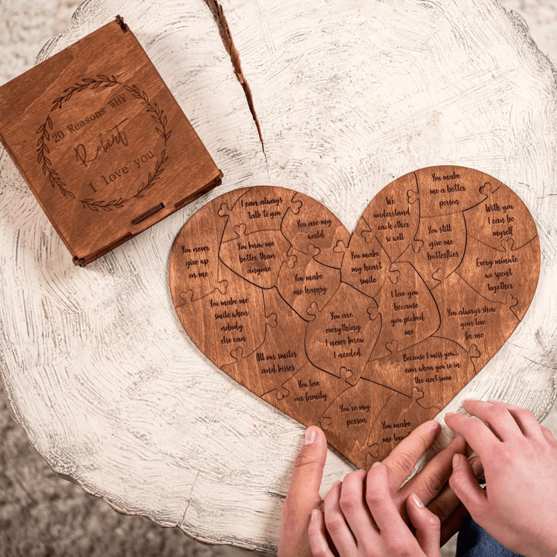 Gründe, warum ich dich liebe Herzförmiges Puzzle Geschenke für deine Lieben