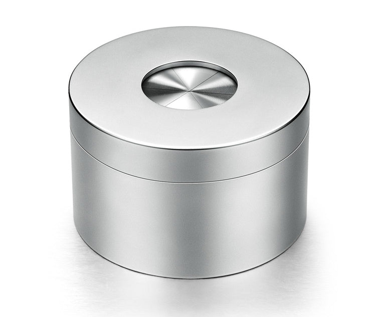 Sandsberg | Tragbarer Desktop Edelstahl Winddichter Aschenbecher mit Rotierendem Deckel, Vollständig Geschlossen und Geruchsneutralem Design, für den Hausgebrauch & Dekoration