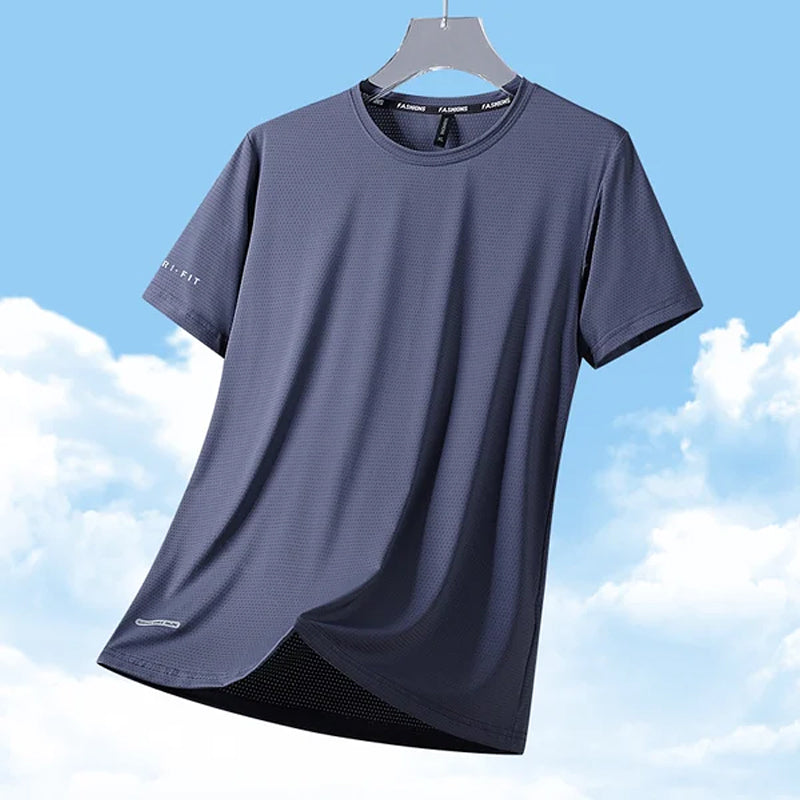 Herren schnelltrocknendes Eis Seiden T-Shirt