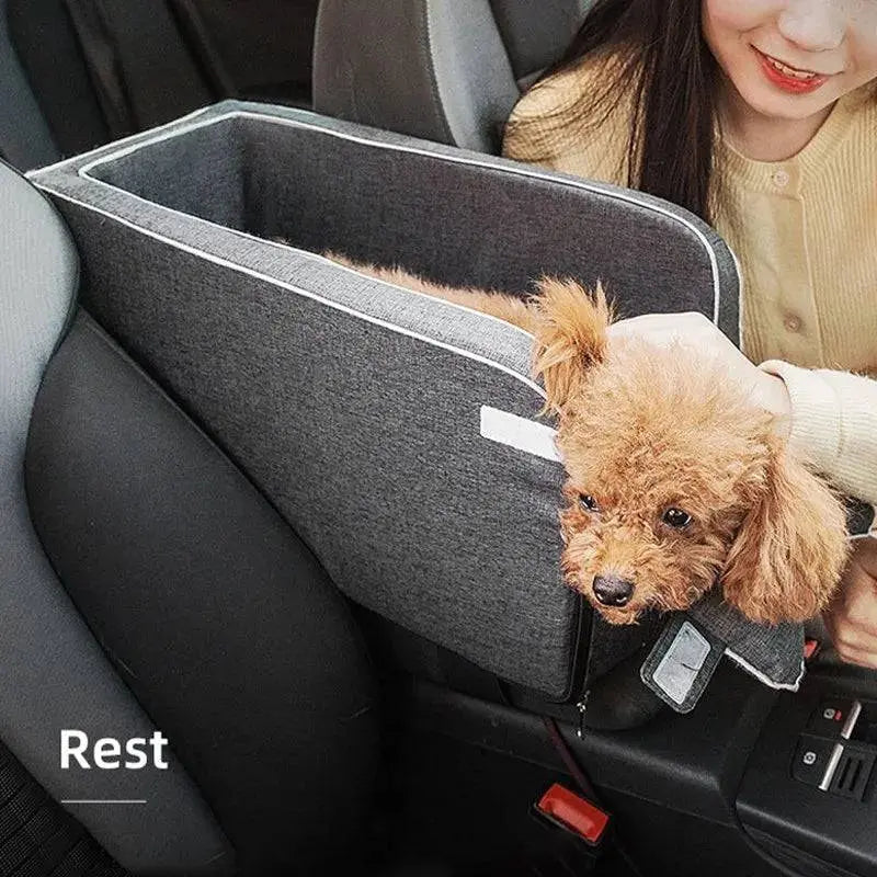 Tragbare Auto Zentral Haustier Sitzbett - Sicherheitsreise Träger für kleine Hunde und Katzen