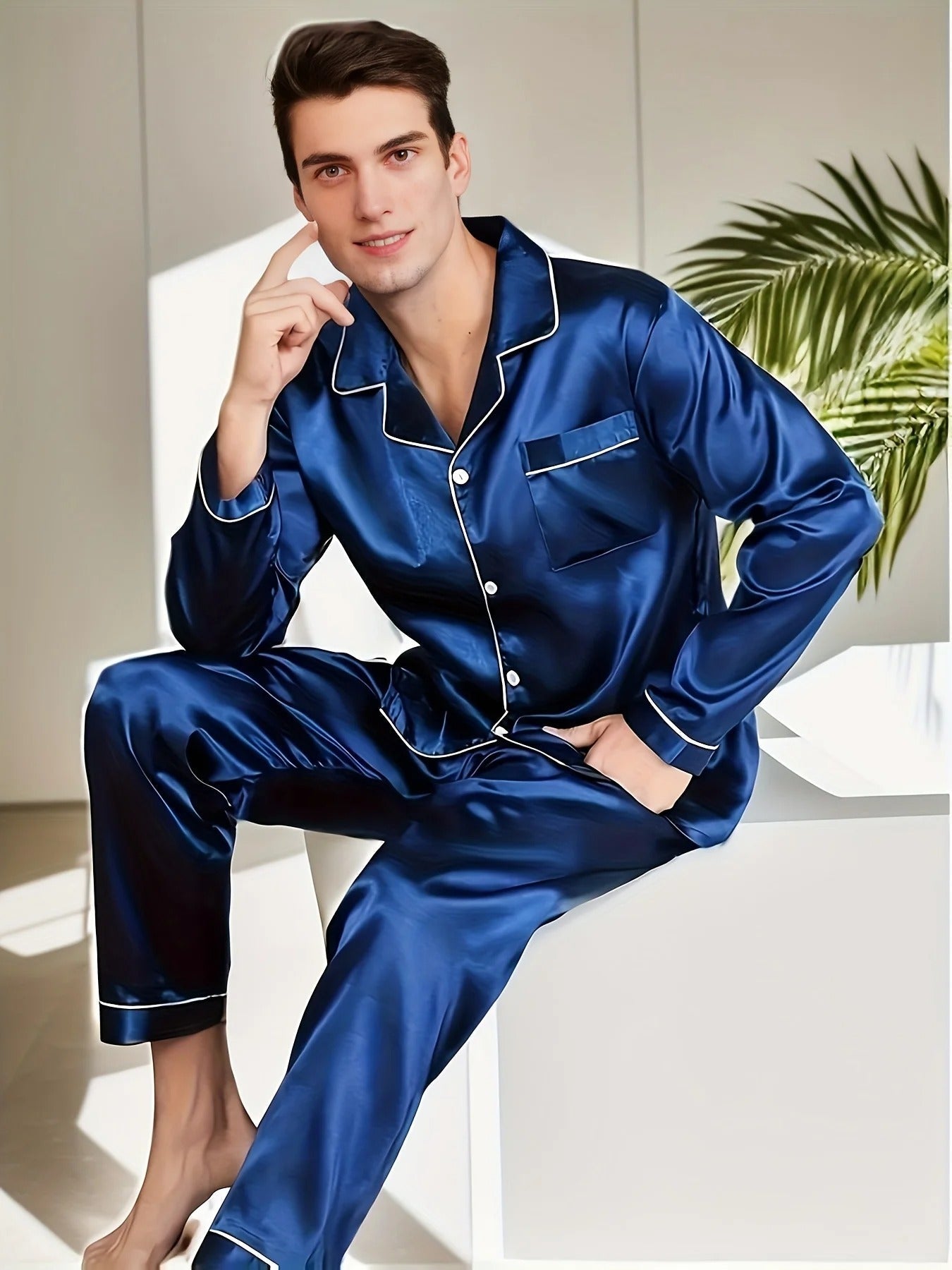 Sandsberg Luxus Herren Pyjama | Elegante Nachtwäsche | Bequem & Atmungsaktiv | Für erholsamen Schlaf