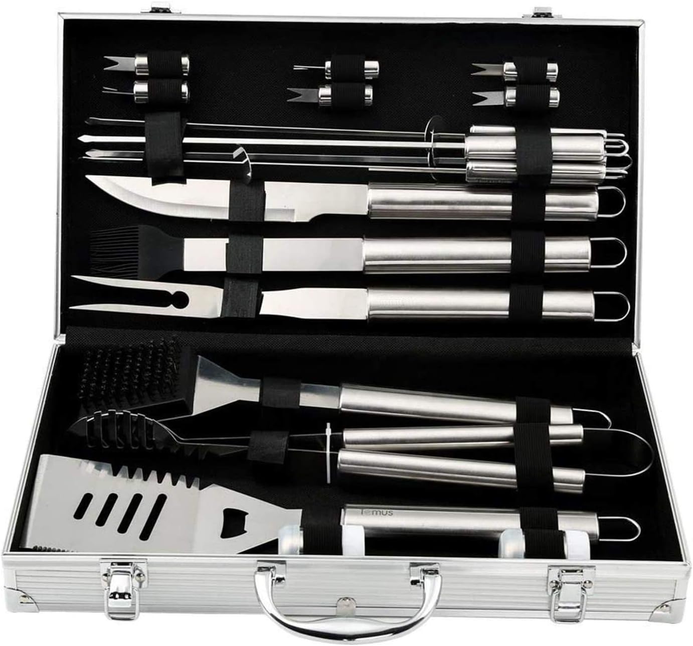 18-teiliges BBQ Griddle Werkzeugset, Flachgrill Barbecue Kochset