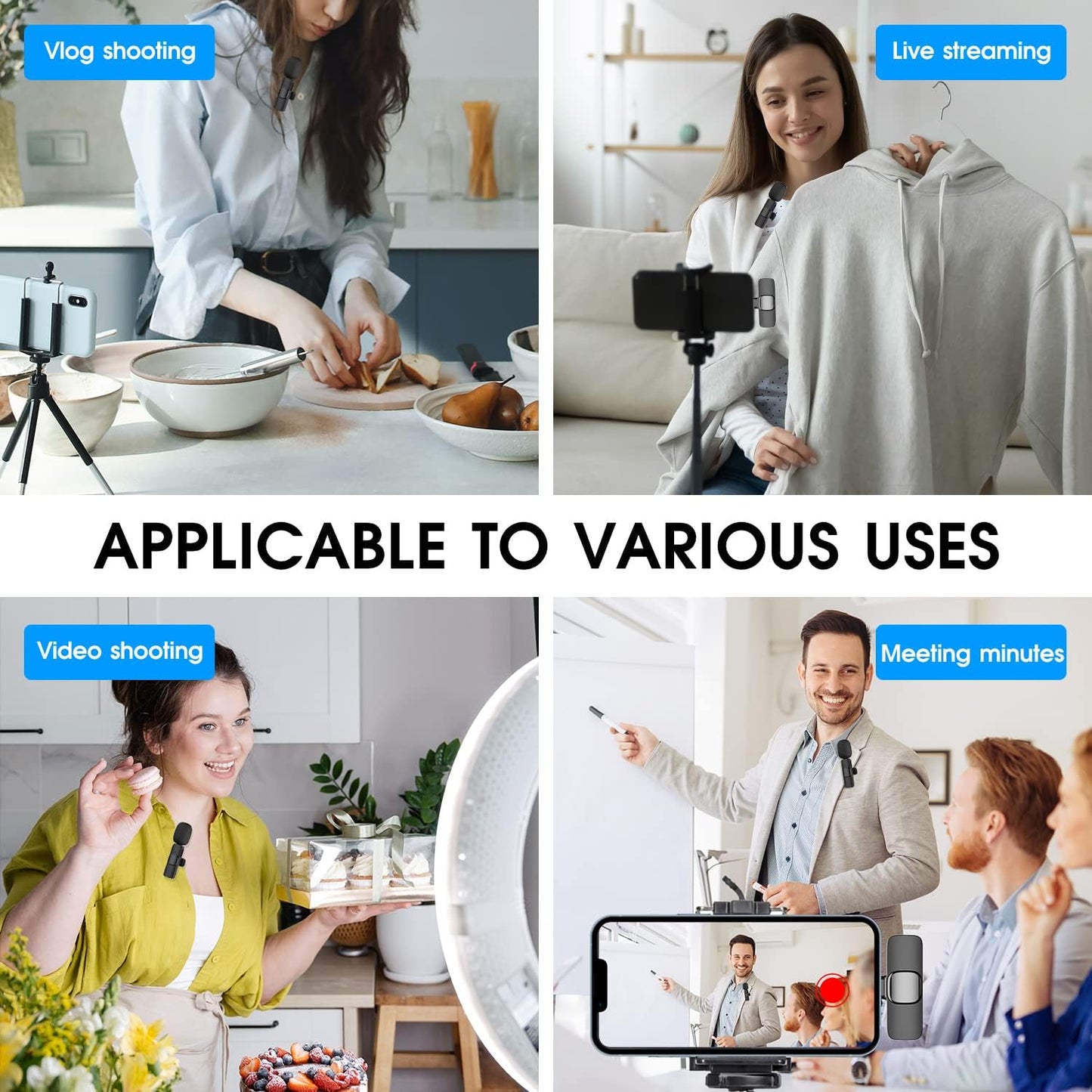 2-pack draadloze microfoon voor iPhone en iPad