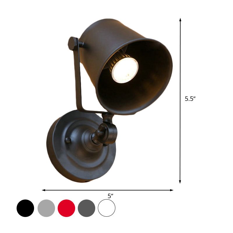 Antik Stil Eimer Wandlicht Wandleuchte 1 Licht Eisen Verstellbare Wandmontierte Lampe in Schwarz/Grau für Außenbereich