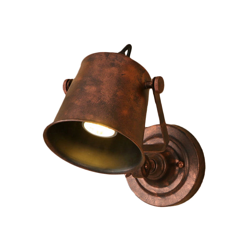Antik Stil Eimer Wandlicht Wandleuchte 1 Licht Eisen Verstellbare Wandmontierte Lampe in Schwarz/Grau für Außenbereich