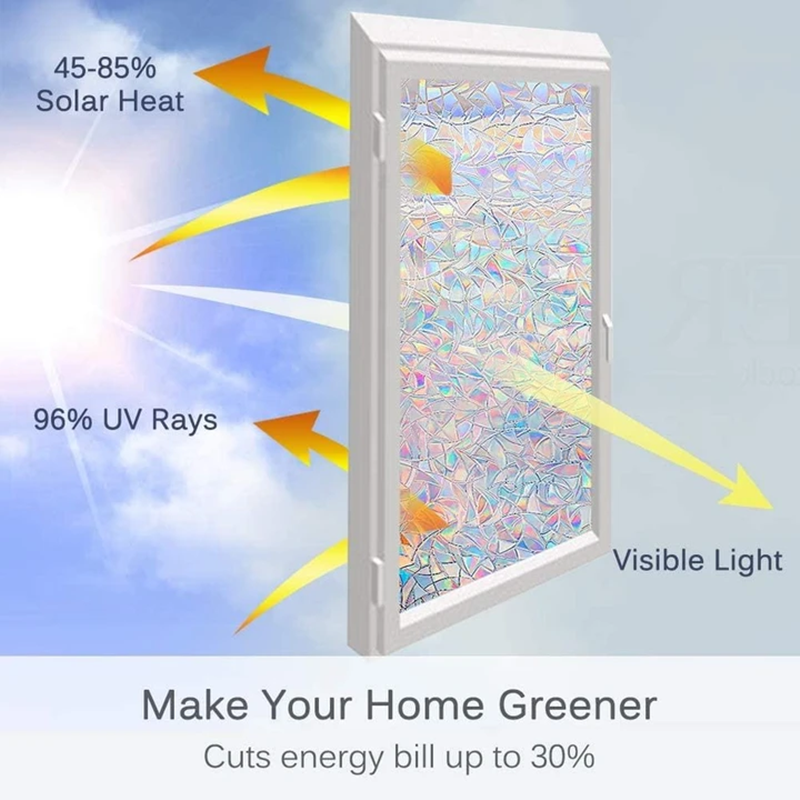 3D Regenbogen Fensterfolie